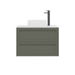 Royal Bathrooms Royal Bathroom Elmore 800mm Matt Green Wall Mounted Countertop Bathroom Vanity Unit 2 Drawer With Round Basin - thumbnail 7