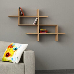 Decortie Halic 3 Tiers Wall Mounted Shelf Modern Floating Bookcase Oak 150Cm