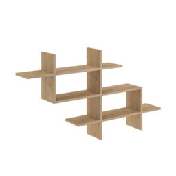 Decortie Halic 3 Tiers Wall Mounted Shelf Modern Floating Bookcase Oak 150Cm - thumbnail 2