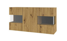 Arte Ava 25 Oak Artisan Display Sideboard Cabinet - W1200mm X H620mm X D350mm - Modern Storage With Glass Highlights