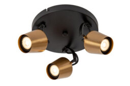 Lucide Emile Ceiling Spotlight Diameter 23Cm 3Xgu10 - Matt Gold, Brass