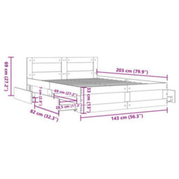 Vidaxl Bed Frame With Headboard Without Mattress Sonoma Oak 140X200 Cm - thumbnail 3
