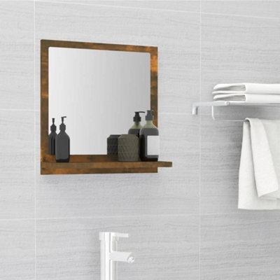Walplus Bathroom Mirror Smoked Oak 40X10.5X37 Cm Engineered Wood - image 1