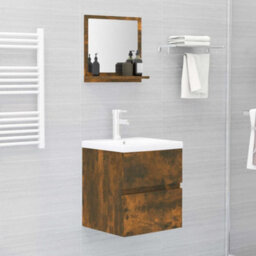 Walplus Bathroom Mirror Smoked Oak 40X10.5X37 Cm Engineered Wood - thumbnail 5