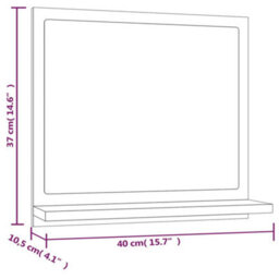 Walplus Bathroom Mirror Smoked Oak 40X10.5X37 Cm Engineered Wood - thumbnail 8