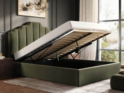 Flair Margot Ottoman Bed Khaki Green Velvet Double - thumbnail 2