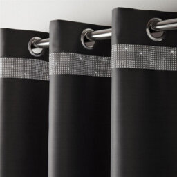 Luxury Living Palace Ring Top Curtains Charcoal - thumbnail 2