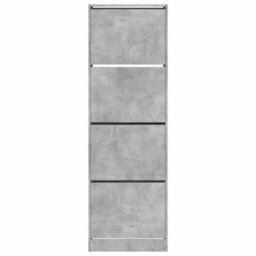 Berkfield Shoe Cabinet With 4 Flip-Drawers Concrete Grey 60X34X187.5 Cm - thumbnail 6