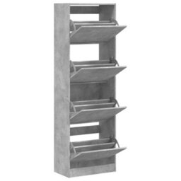 Berkfield Shoe Cabinet With 4 Flip-Drawers Concrete Grey 60X34X187.5 Cm - thumbnail 5