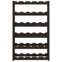 Walplus Wine Rack For 30 Bottles Black Solid Wood Pine - thumbnail 3