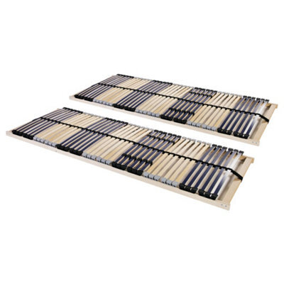 Berkfield Slatted Bed Bases 2 Pcs With 42 Slats 7 Zones 90X200 Cm