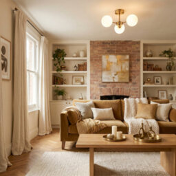 Happy Homewares Contemporary Antique Brass Ceiling Lamp With Opal Globe Glass Shades - thumbnail 6