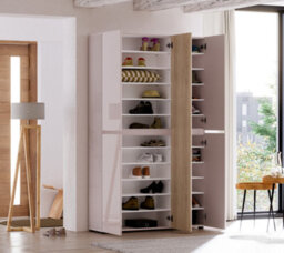FurniComp LTD Furnicomp Vida 5 Door 120Cm Cashmere & Oak Tall Shoe Cabinet/storage Cupboard - thumbnail 4