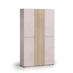 FurniComp LTD Furnicomp Vida 5 Door 120Cm Cashmere & Oak Tall Shoe Cabinet/storage Cupboard - thumbnail 5