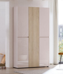 FurniComp LTD Furnicomp Vida 5 Door 120Cm Cashmere & Oak Tall Shoe Cabinet/storage Cupboard - thumbnail 1