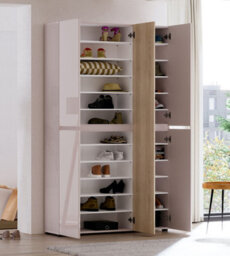 FurniComp LTD Furnicomp Vida 5 Door 120Cm Cashmere & Oak Tall Shoe Cabinet/storage Cupboard - thumbnail 2