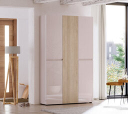 FurniComp LTD Furnicomp Vida 5 Door 120Cm Cashmere & Oak Tall Shoe Cabinet/storage Cupboard - thumbnail 3