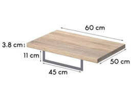 Affine Bathroom Wall Hung Floating Shelf Towel Rail Ring Storage Beige 600mm Furniture - thumbnail 5