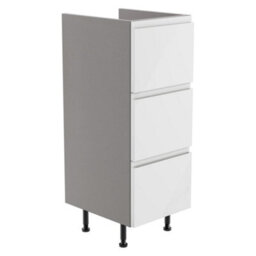 Westport Gloss White Modern Freestanding Bathroom & Wet Room 3 Drawer Base Unit (W)295mm (H)820mm - thumbnail 1