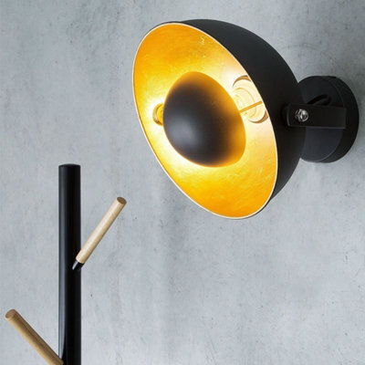Beliani Two-Tone Black And Gold Adjustable Wall Lamp - Industrial Iron Wall Light For Lounge, Study And Hallway - image 1