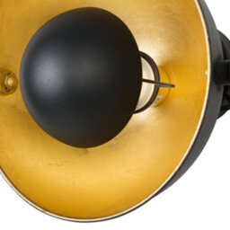 Beliani Two-Tone Black And Gold Adjustable Wall Lamp - Industrial Iron Wall Light For Lounge, Study And Hallway - thumbnail 4