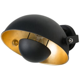 Beliani Two-Tone Black And Gold Adjustable Wall Lamp - Industrial Iron Wall Light For Lounge, Study And Hallway - thumbnail 5