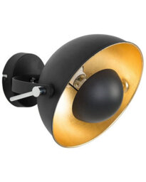 Beliani Two-Tone Black And Gold Adjustable Wall Lamp - Industrial Iron Wall Light For Lounge, Study And Hallway - thumbnail 2