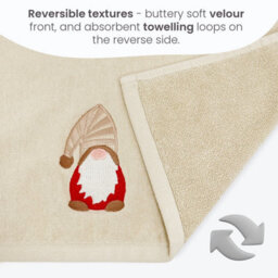 Allure Bath Fashions Gonk Christmas Hand Towel - 100% Cotton Festive Tea Towels (Beige) - thumbnail 4
