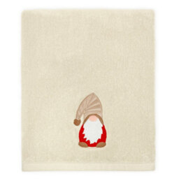 Allure Bath Fashions Gonk Christmas Hand Towel - 100% Cotton Festive Tea Towels (Beige) - thumbnail 1