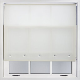 Trimmable Daylight Roller Blind With Square Eyelets And Metal Fittings By Furnished - Cream (W)210Cm X (L)210Cm