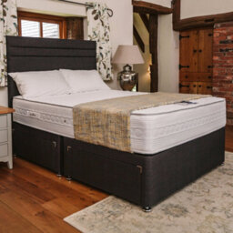 Divan Base Direct Sophia Briar-Rose Elara 1000 Pocket Sprung Natural Latex Divan Bed Set 4Ft Small Double 4 Drawers  Continental- Naples Slate - thumbnail 1