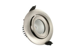 Luminosa Lighting Luminosa Luxfire Fire Rated Tiltable Downlight 92mm Cutout Ip65 430Lm 6W 3000K 36 Beam Dimmable 72Lm/w Satin Nickel
