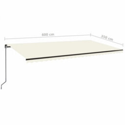 Berkfield Manual Retractable Awning With Led 600X350 Cm Cream - thumbnail 7