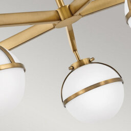 Luminosa Lighting Luminosa Hollis 5 Light Multi Arm Semi Flush Ceiling Lamp, Heritage Brass Ip44 - thumbnail 5