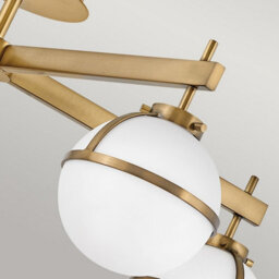 Luminosa Lighting Luminosa Hollis 5 Light Multi Arm Semi Flush Ceiling Lamp, Heritage Brass Ip44 - thumbnail 4