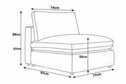 D Pro T Homeware 4 Seat Sofa Scandinavian Modular Set Beige 2 Seats 1 Corner & 1 Ottoman - thumbnail 5