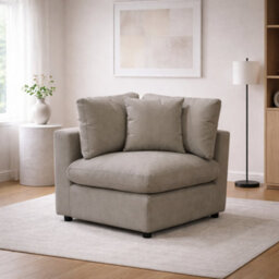 D Pro T Homeware 4 Seat Sofa Scandinavian Modular Set Beige 2 Seats 1 Corner & 1 Ottoman - thumbnail 3