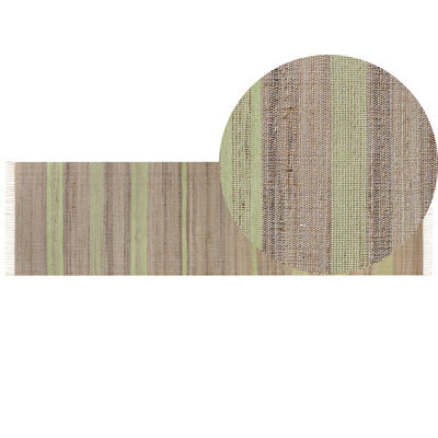Beliani Rug Talpur Light Green 80 X 300 Cm Jute - image 1