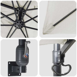 Walplus Garden Parasol Beige, Black 248.5 X 247.5 X 160 Cm - thumbnail 7