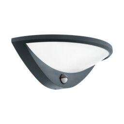 Stylish Ip44 Outdoor Wall Light With Pir Sensor - Anthracite Aluminium 9.3W Led