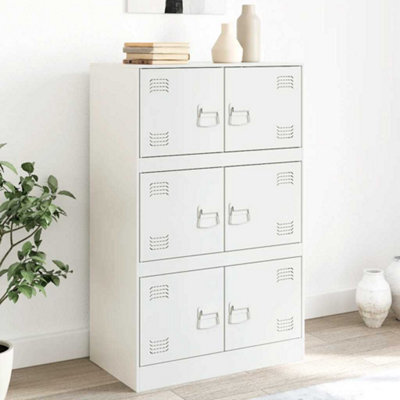 Vidaxl Sideboard White 67X39X107 Cm Steel - image 1