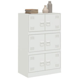 Vidaxl Sideboard White 67X39X107 Cm Steel - thumbnail 5