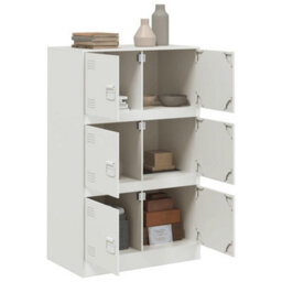 Vidaxl Sideboard White 67X39X107 Cm Steel - thumbnail 4