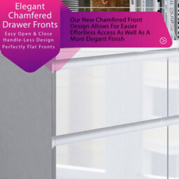 Fwstyle Stora White Gloss 6 Drawer Chest (H) 77Cm (W) 110Cm (D) 40Cm - Extra Deep 14Cm Drawers - thumbnail 4
