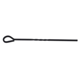 "AB Tools 18"" Loop Top Twisted Poker Fire Coal Wood Burner Black Steel Metal 450mm" - thumbnail 3
