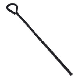 "AB Tools 18"" Loop Top Twisted Poker Fire Coal Wood Burner Black Steel Metal 450mm"
