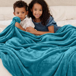 Bedlooms Teal Blanket, Reversible & Lightweight Couch & Bed Throw Blanket, Single 130X150Cm - thumbnail 5