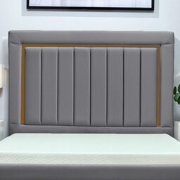 UKBEDFURNITURE Princess Grey Plush Valvet Upholstered Bed Frame - Slatted Base With 10 Inch Orthopedic Mattress - 48 Inch Headboard - thumbnail 2