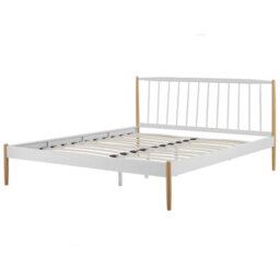 Beliani Bed Metal Maurs 180 X 200 Cm (Eu Super King) White - thumbnail 6