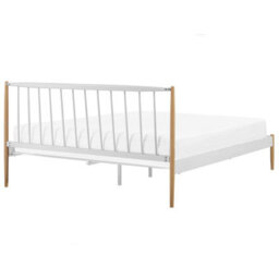 Beliani Bed Metal Maurs 180 X 200 Cm (Eu Super King) White - thumbnail 5